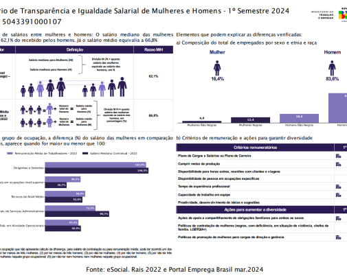 Relatório de Transparência e Igualdade Salarial de Mulheres e Homens